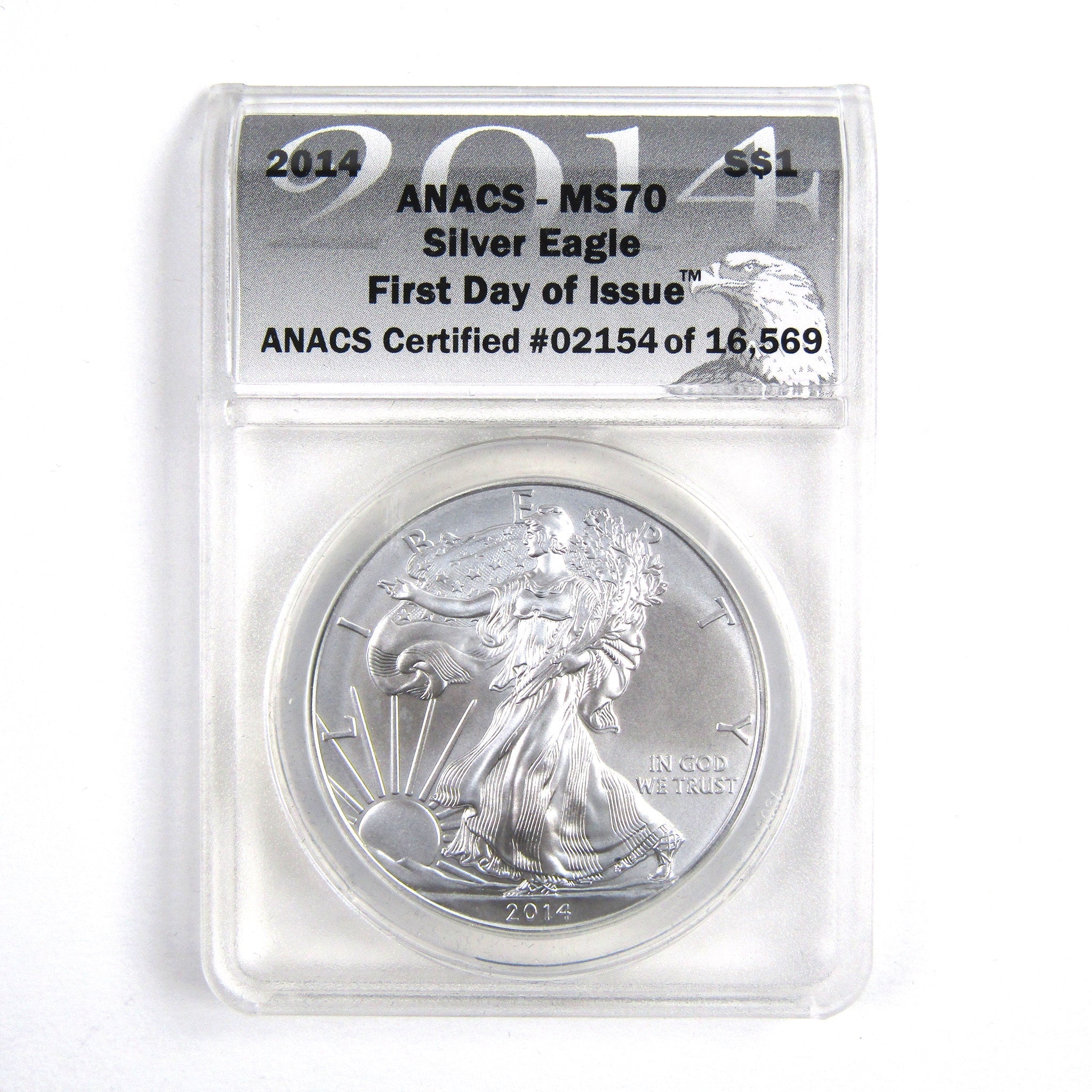 2014 American Eagle Dollar MS 70 ANACS First Day of Issue SKU:CPC1823
