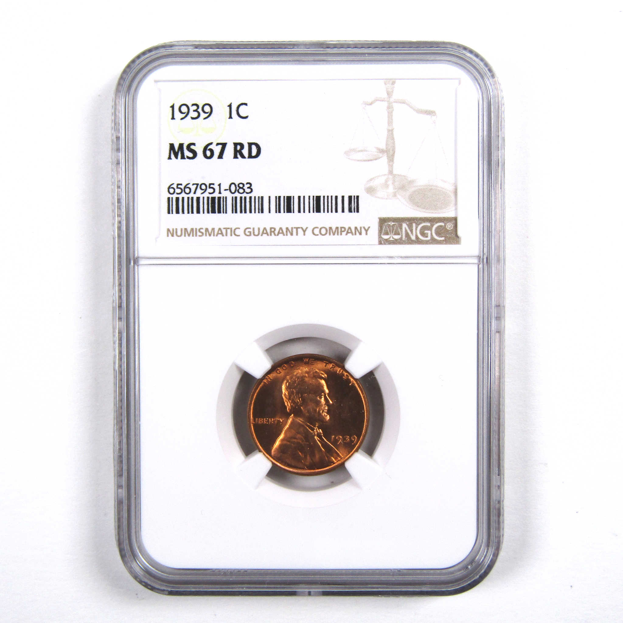 1939 Lincoln Wheat Cent MS 67 RD NGC Penny 1c Uncirculated SKU:I3147