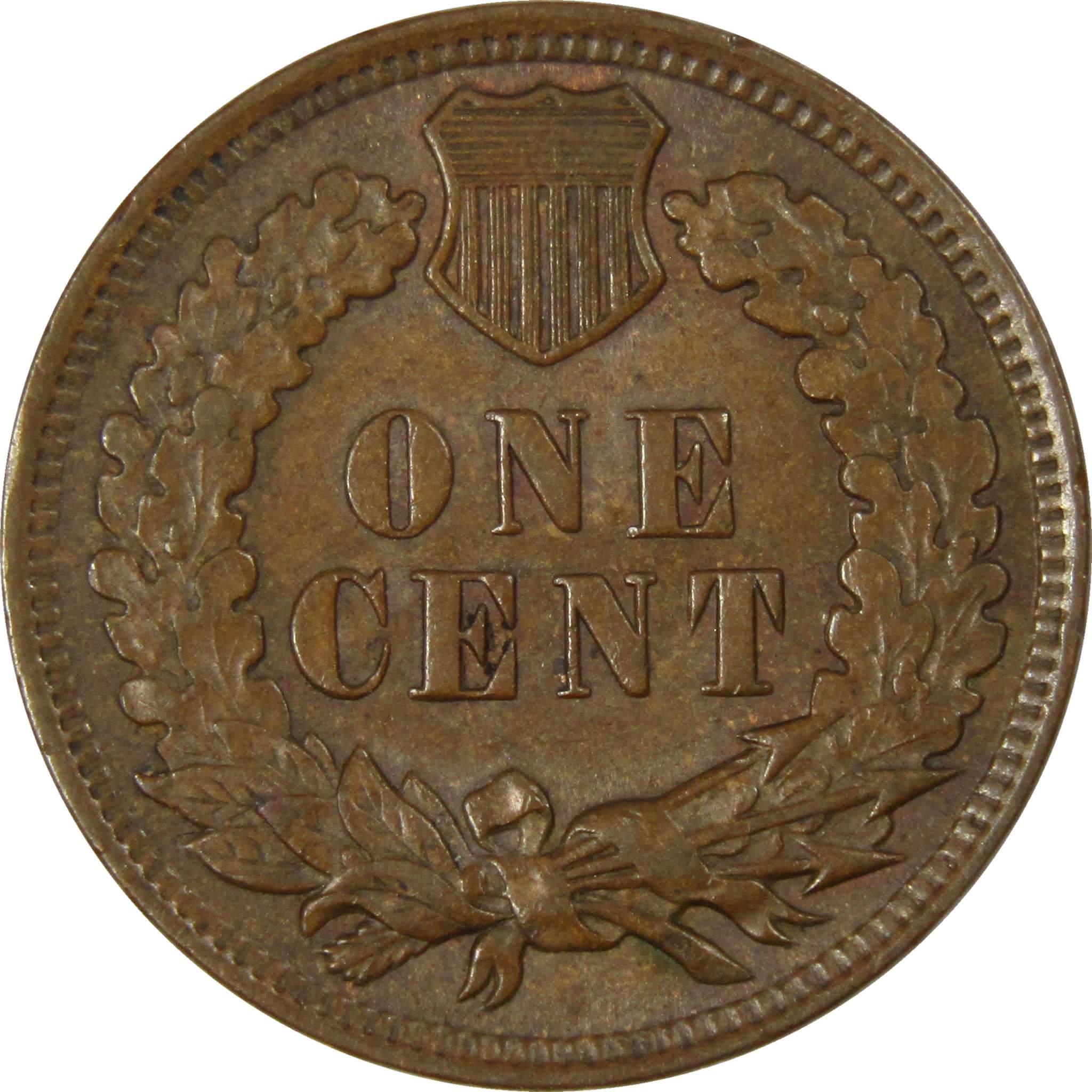 1907 Indian Head Cent AU About Uncirculated Bronze Penny 1c Coin Collectible