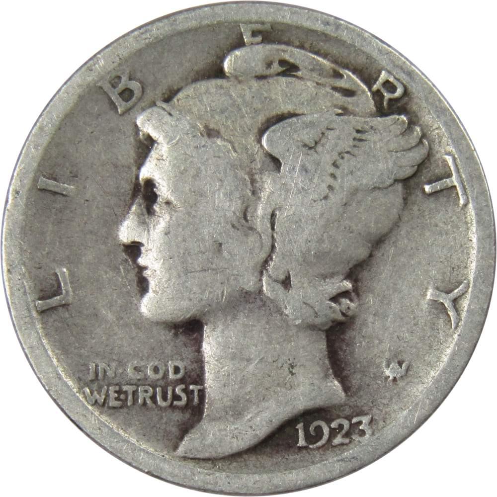 1923 Mercury Dime G Good 90% Silver 10c US Coin Collectible
