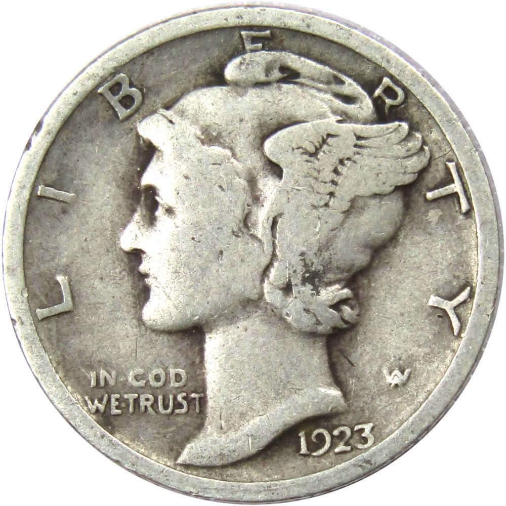 1923 Mercury Dime VG Very Good 90% Silver 10c US Coin Collectible