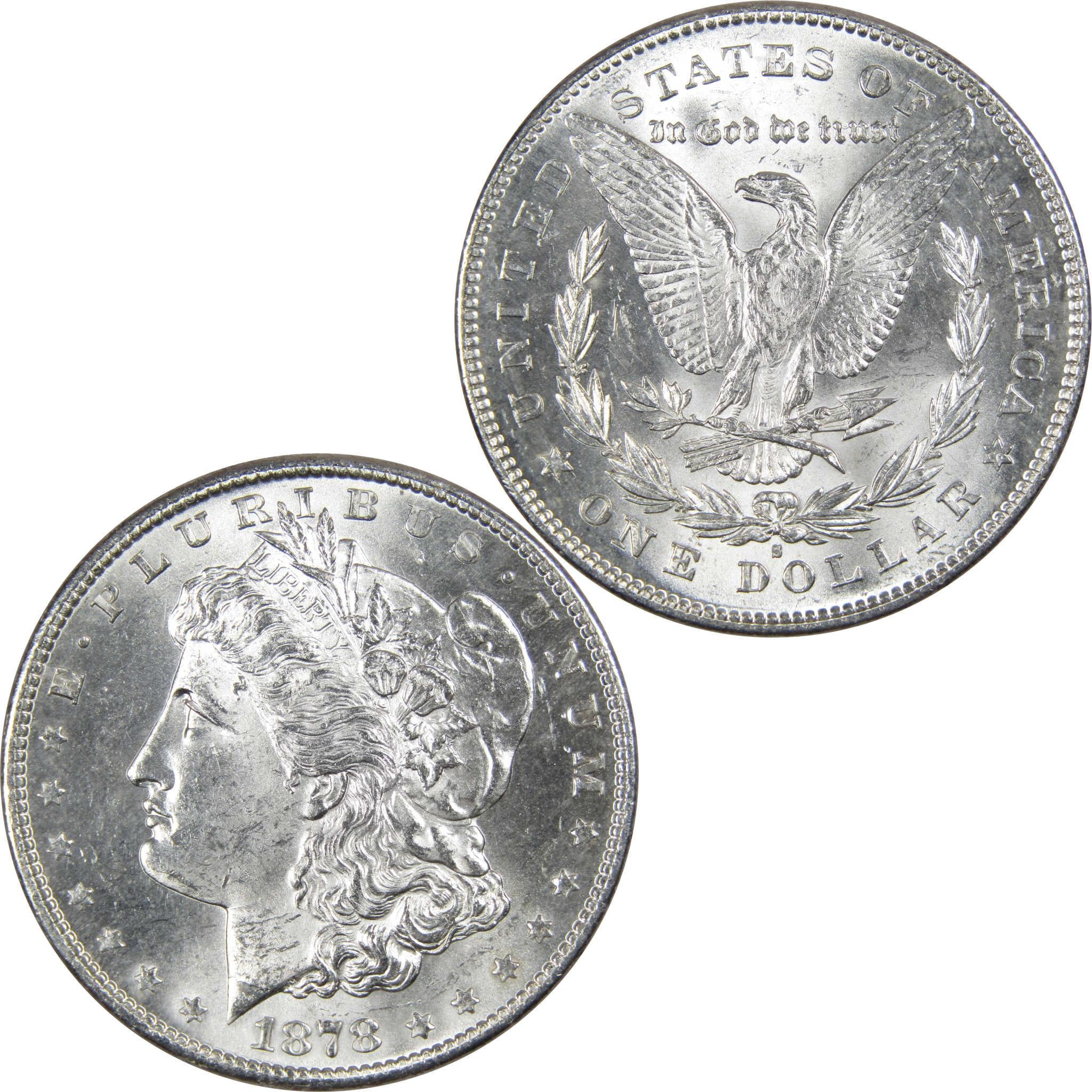 1878 S Morgan Dollar BU Uncirculated Mint State 90% Silver $1 US Coin - Morgan coin - Morgan silver dollar - Morgan silver dollar for sale - Profile Coins &amp; Collectibles