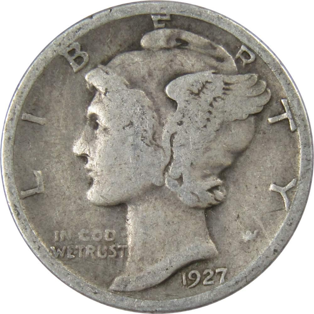 1927 Mercury Dime AG About Good 90% Silver 10c US Coin Collectible