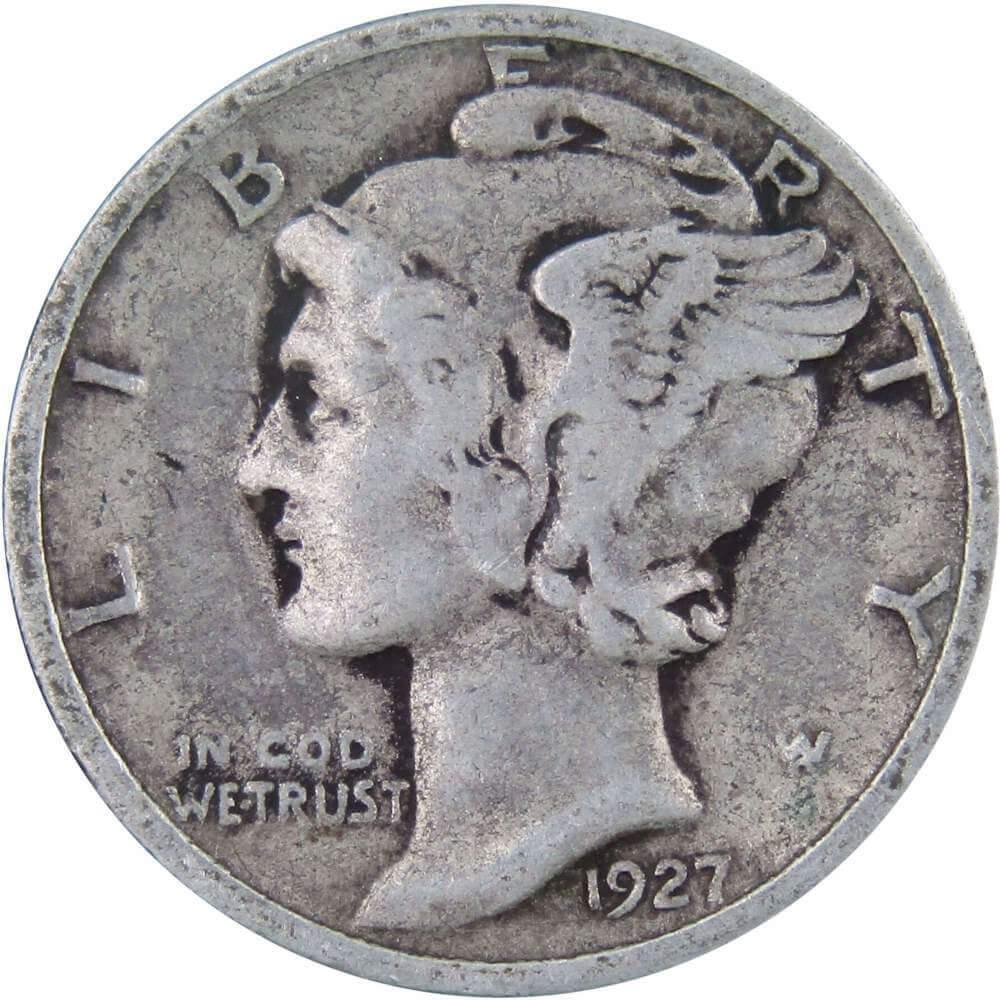 1927 Mercury Dime 90% Silver 10c US Coin Collectible