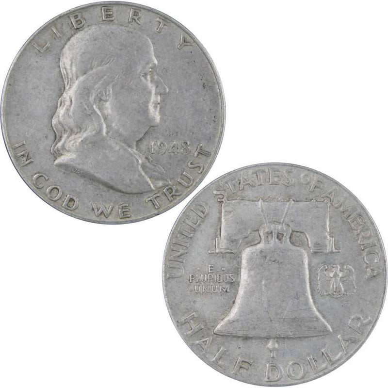 1948 Franklin Half Dollar AG About Good 90% Silver 50c US Coin Collectible - Franklin Half Dollar - Franklin half dollars - Franklin coins - Profile Coins &amp; Collectibles