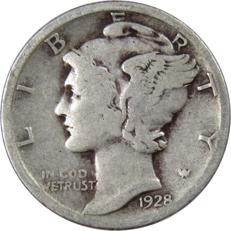 1928 Mercury Dime G Good 90% Silver 10c US Coin Collectible - Mercury Dimes - Winged Liberty Dime - Profile Coins &amp; Collectibles