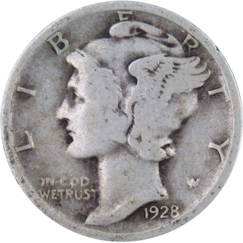 1928 Mercury Dime VG Very Good 90% Silver 10c US Coin Collectible - Mercury Dimes - Winged Liberty Dime - Profile Coins &amp; Collectibles