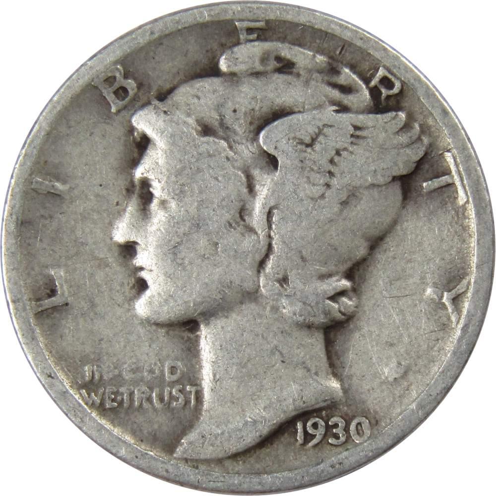 1930 Mercury Dime G Good 90% Silver 10c US Coin Collectible