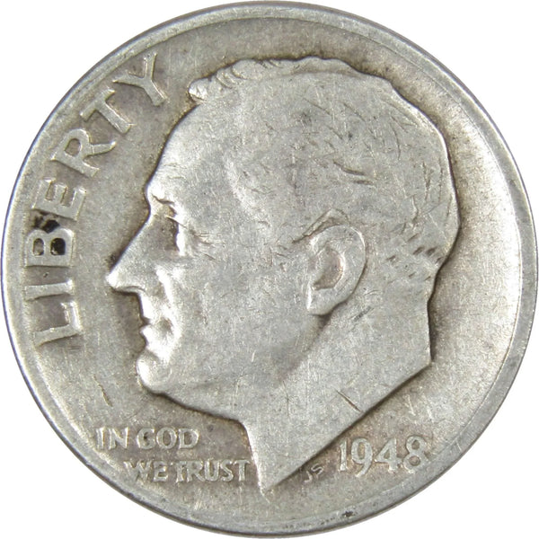 1948 Roosevelt Dime Circulated Silver 10c Coin Collectible