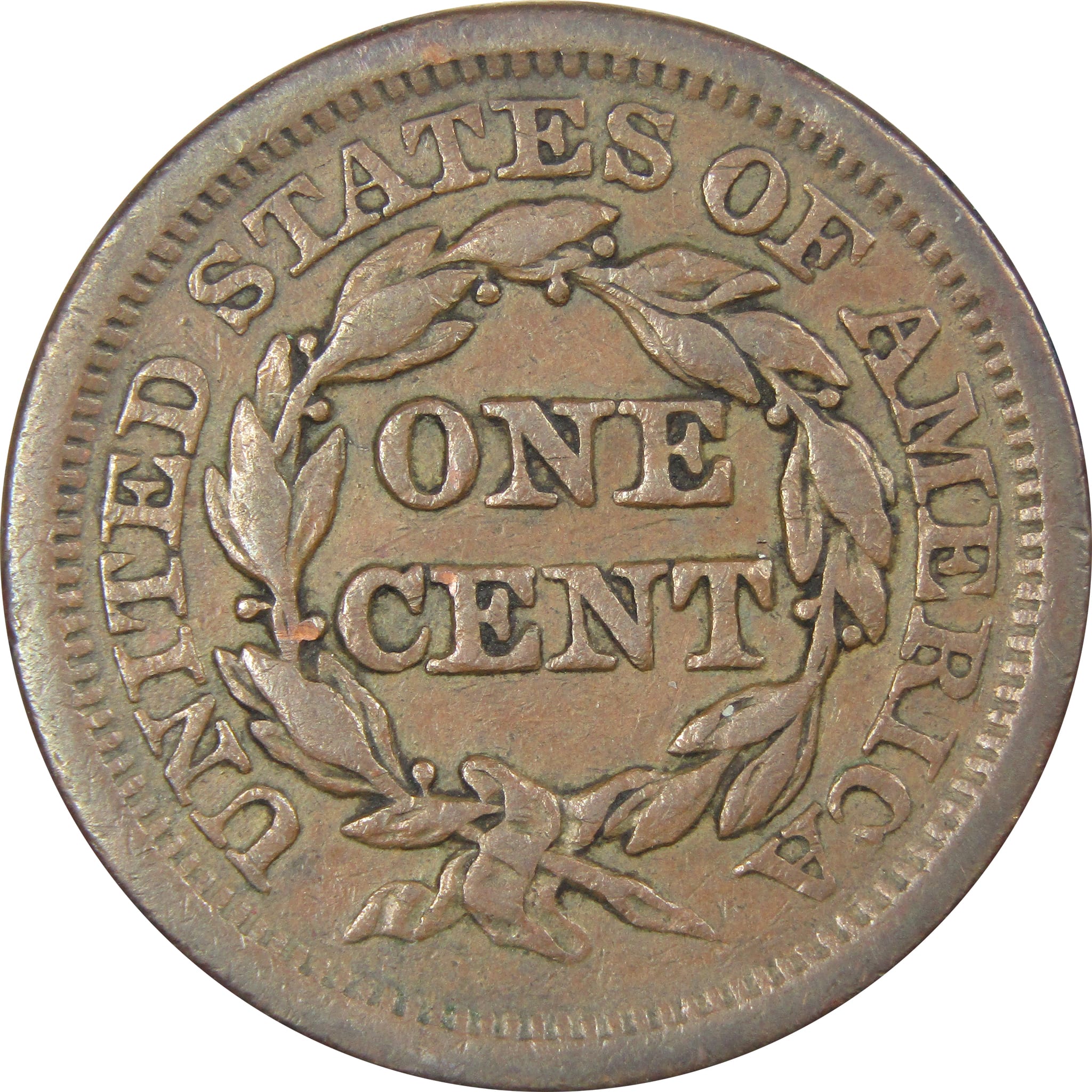 1853 Braided Hair Large Cent F Fine Copper Penny 1c SKU:IPC7324
