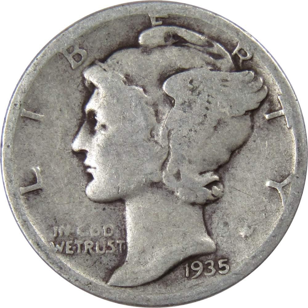 1935 Mercury Dime G Good 90% Silver 10c US Coin Collectible