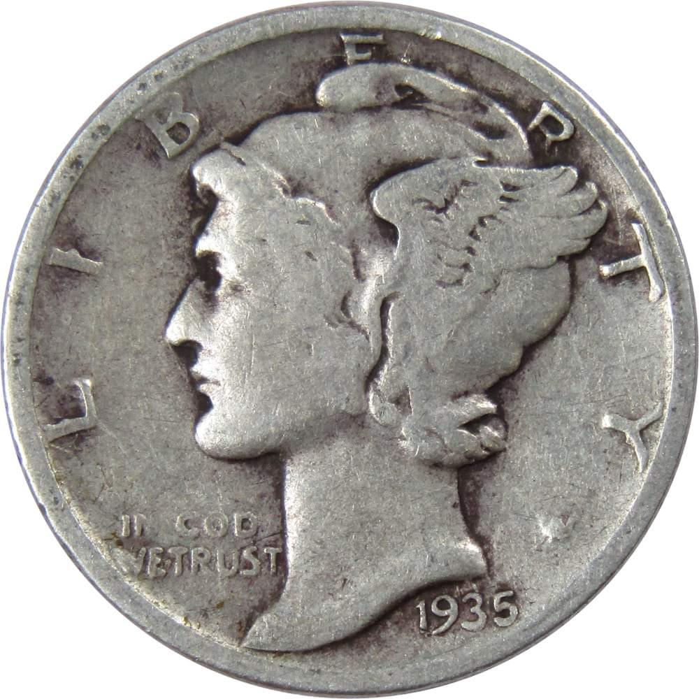 1935 Mercury Dime VG Very Good 90% Silver 10c US Coin Collectible