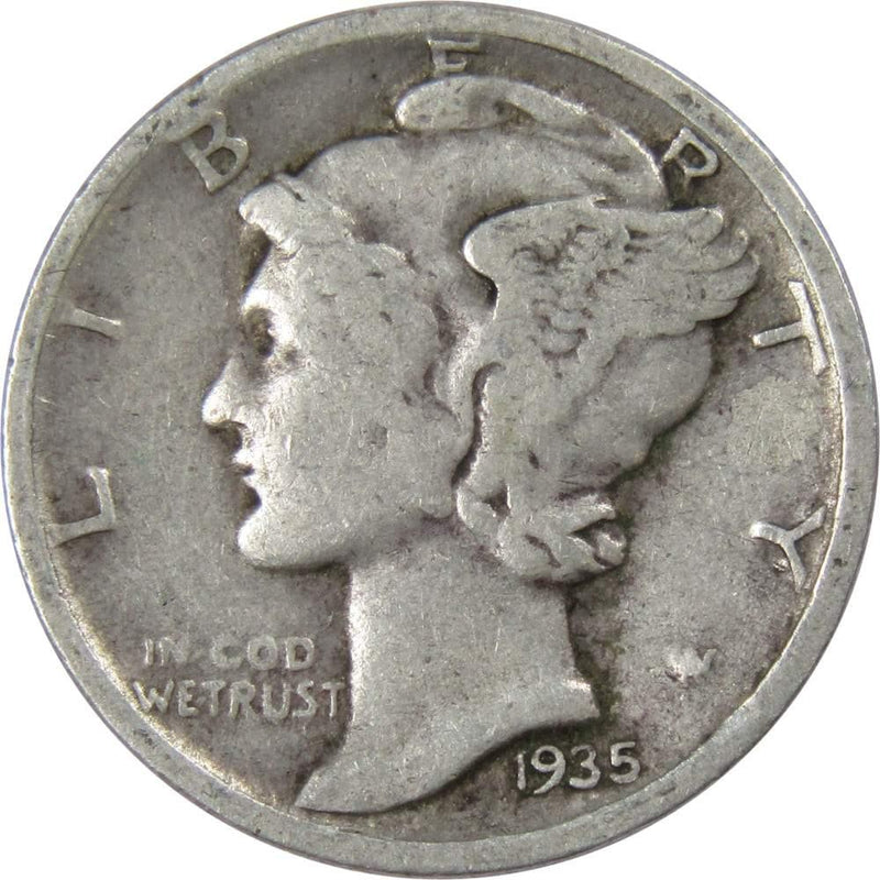 1935 D Mercury Dime G Good 90% Silver 10c US Coin Collectible - Mercury Dimes - Winged Liberty Dime - Profile Coins &amp; Collectibles