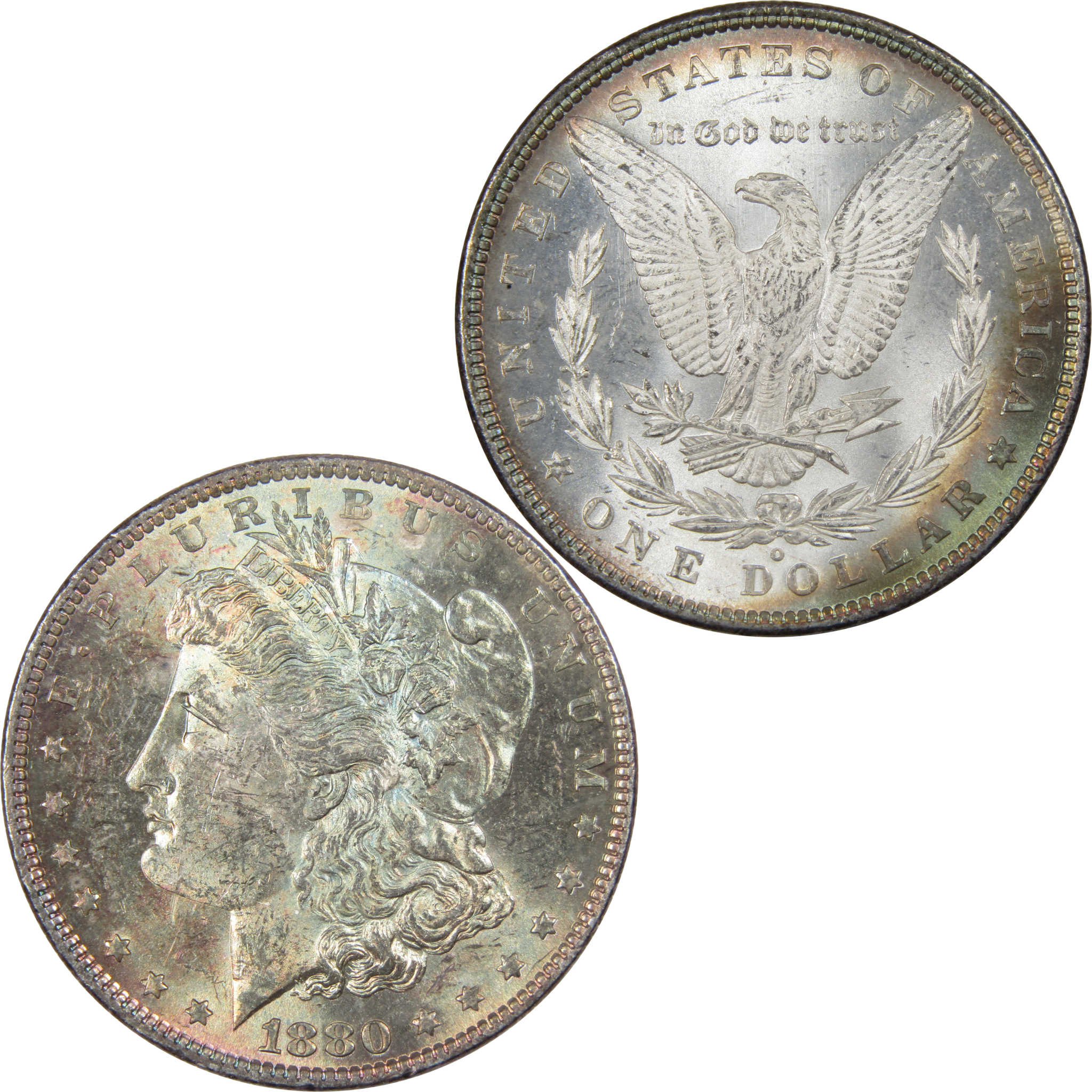 1880 O Morgan Dollar BU Uncirculated Mint State Silver Toned SKU:I929