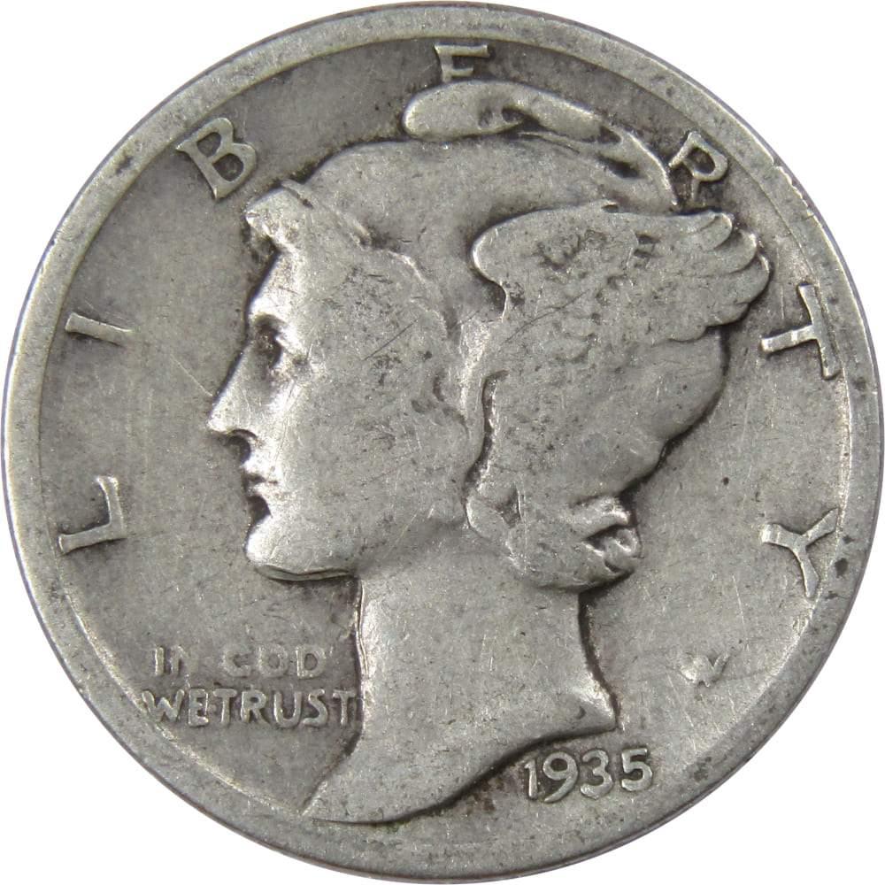1935 S Mercury Dime G Good 90% Silver 10c US Coin Collectible