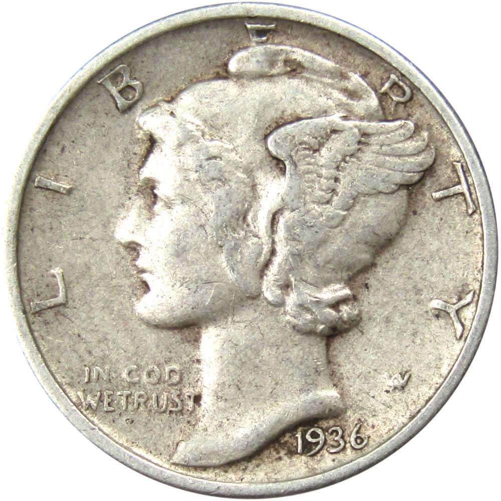 1936 Mercury Dime XF EF Extremely Fine 90% Silver 10c US Coin Collectible