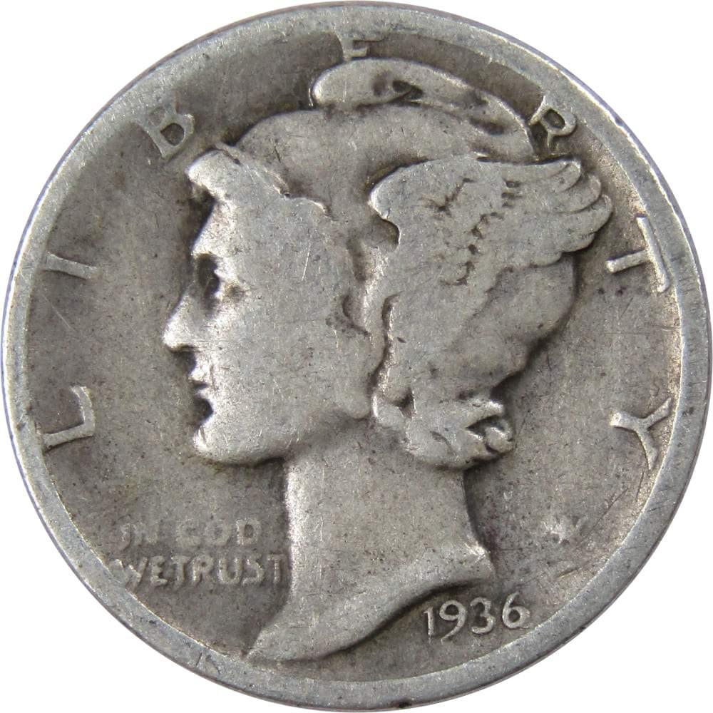1936 D Mercury Dime G Good 90% Silver 10c US Coin Collectible