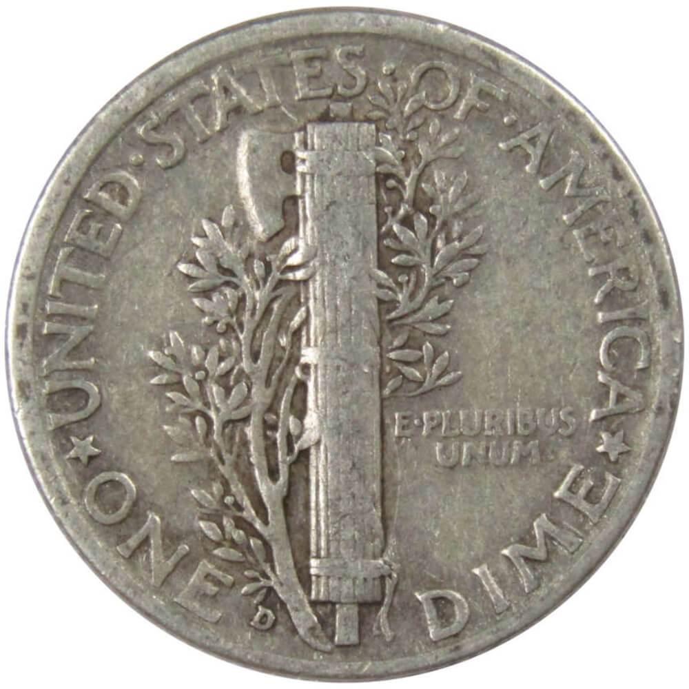 1936 D Mercury Dime F Fine 90% Silver 10c US Coin Collectible