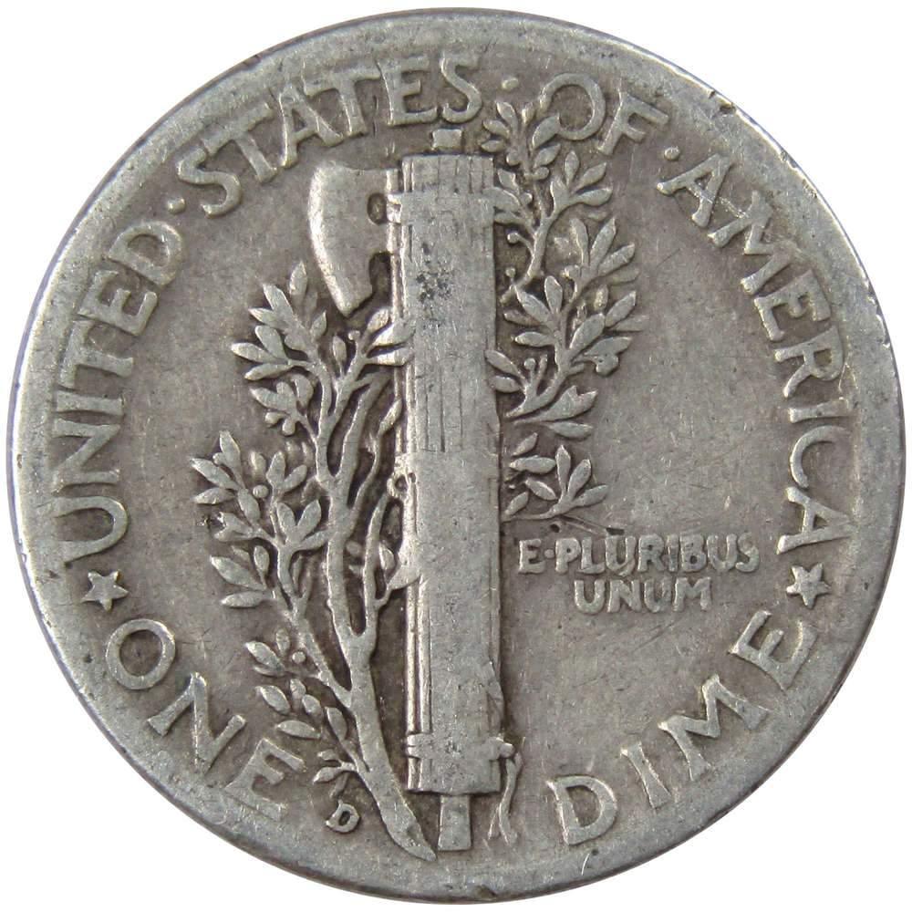 1936 D Mercury Dime AG About Good 90% Silver 10c US Coin Collectible