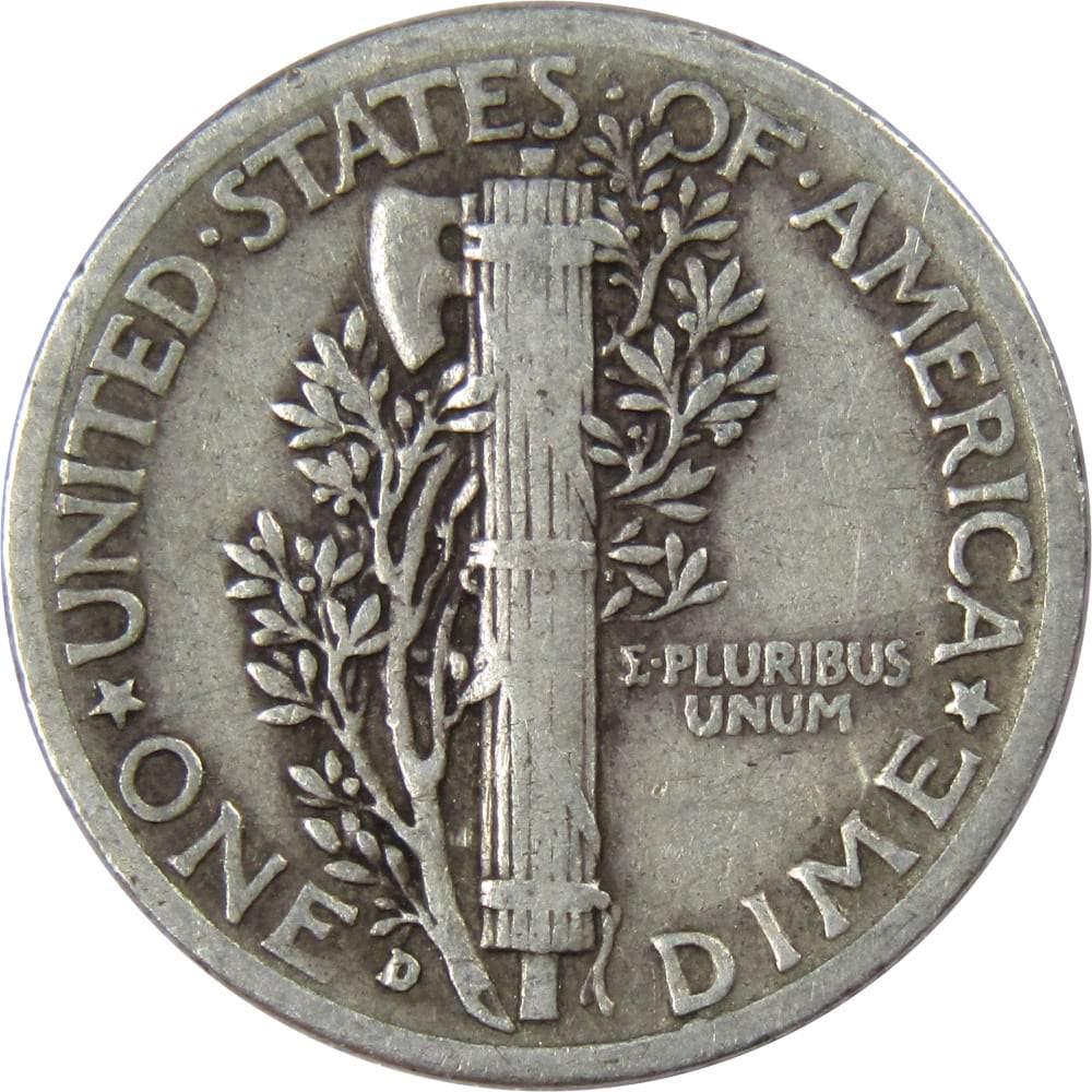 1937 D Mercury Dime F Fine 90% Silver 10c US Coin Collectible