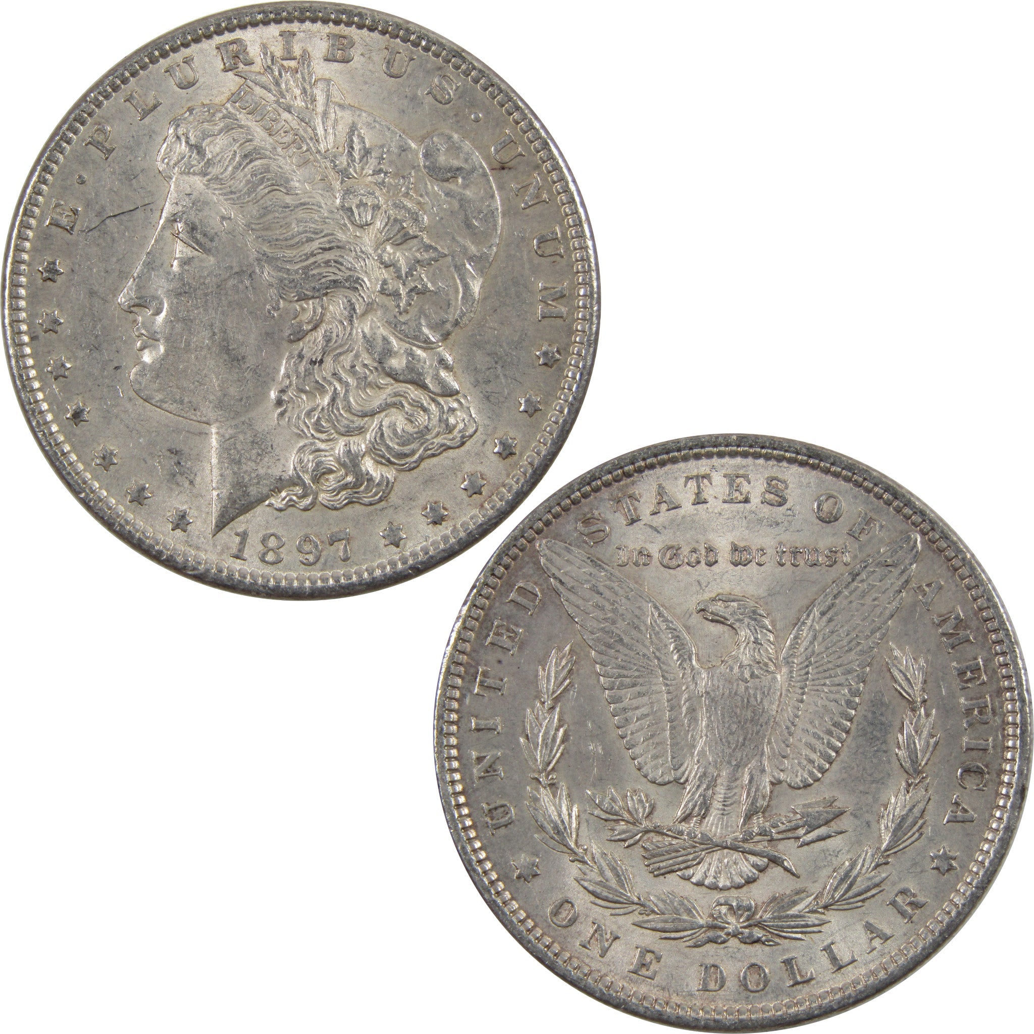 1897 Morgan Dollar AU About Uncirculated 90% Silver $1 Coin SKU:I5533 - Morgan coin - Morgan silver dollar - Morgan silver dollar for sale - Profile Coins &amp; Collectibles