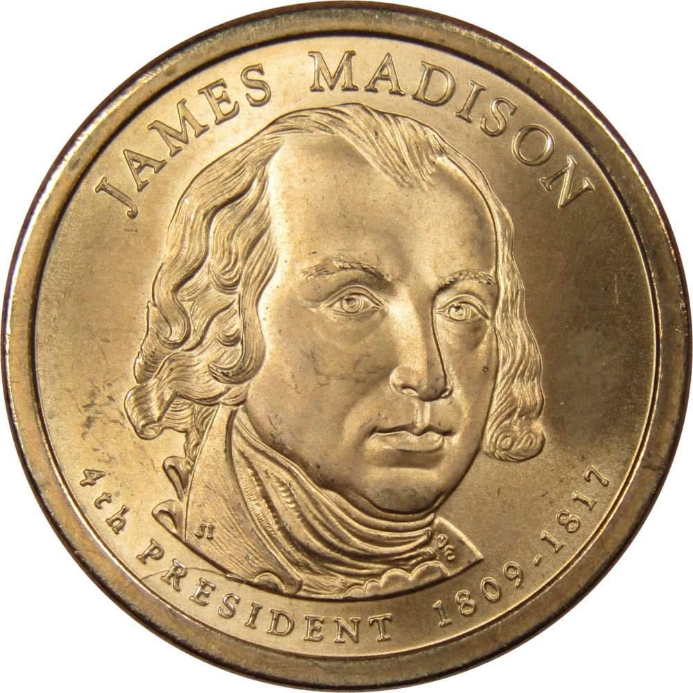 2007 James Madison Presidential Dollar Uncirculated $1 Missing Edge Lettering