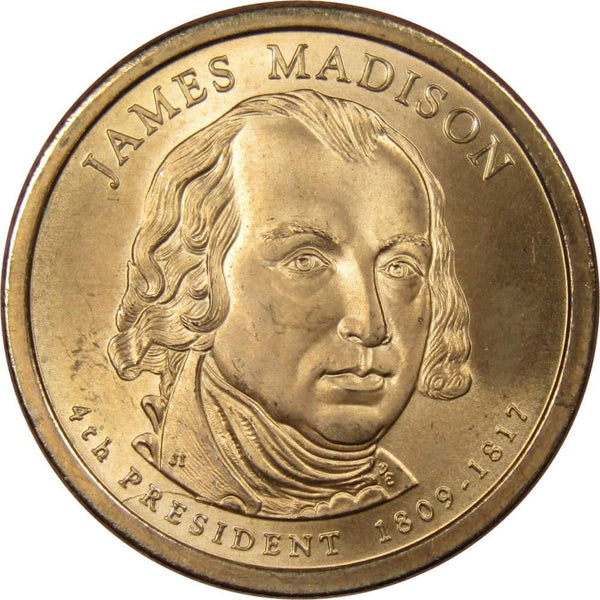 2007 James Madison Presidential Dollar 1 Missing Edge Lettering