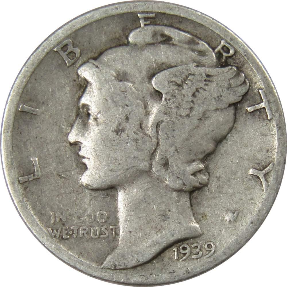 1939 Mercury Dime G Good 90% Silver 10c US Coin Collectible
