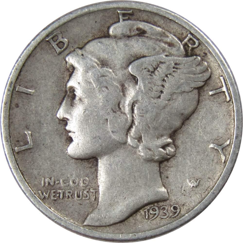 1939 Mercury Dime VF Very Fine 90% Silver 10c US Coin Collectible
