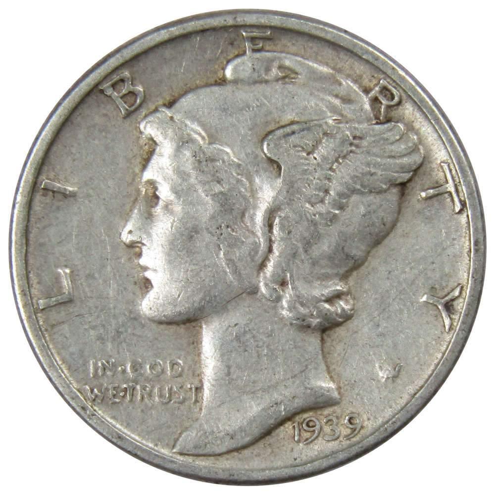1939 Mercury Dime XF EF Extremely Fine 90% Silver 10c US Coin Collectible