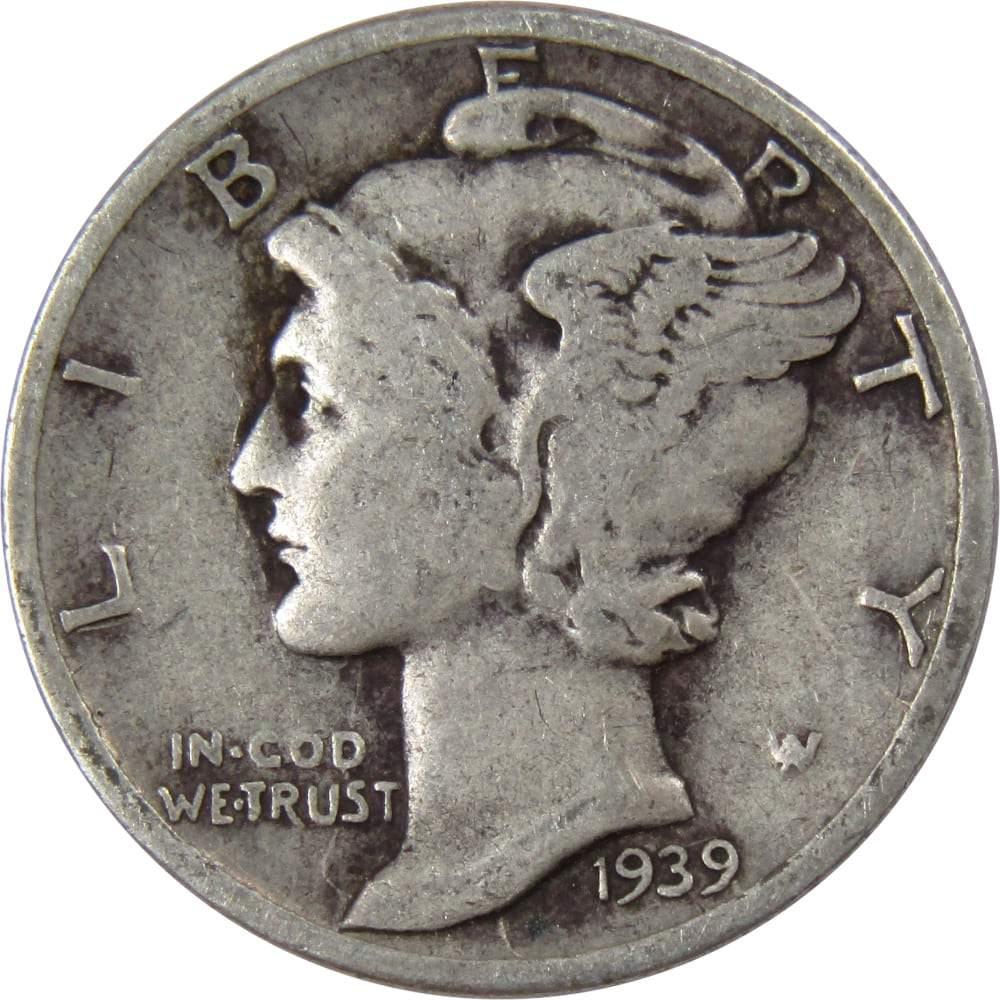 1939 D Mercury Dime VG Very Good 90% Silver 10c US Coin Collectible