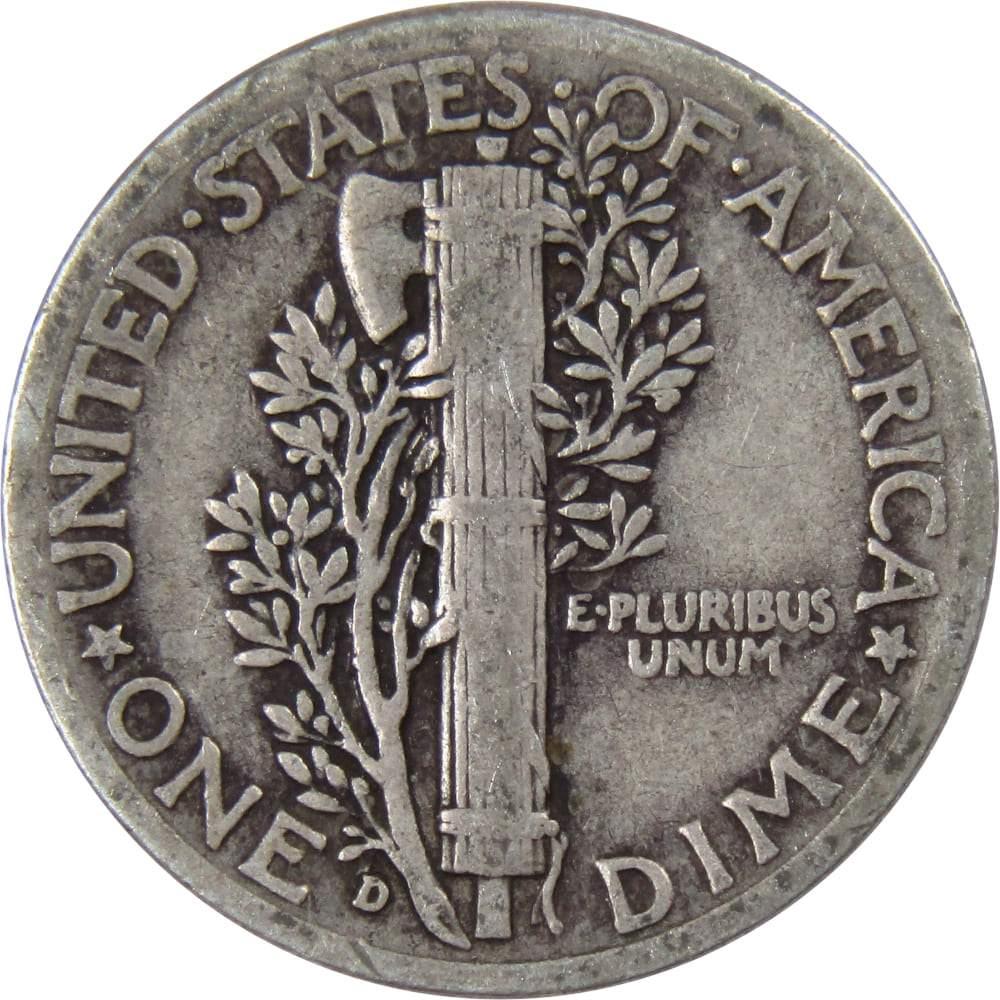 1939 D Mercury Dime VG Very Good 90% Silver 10c US Coin Collectible