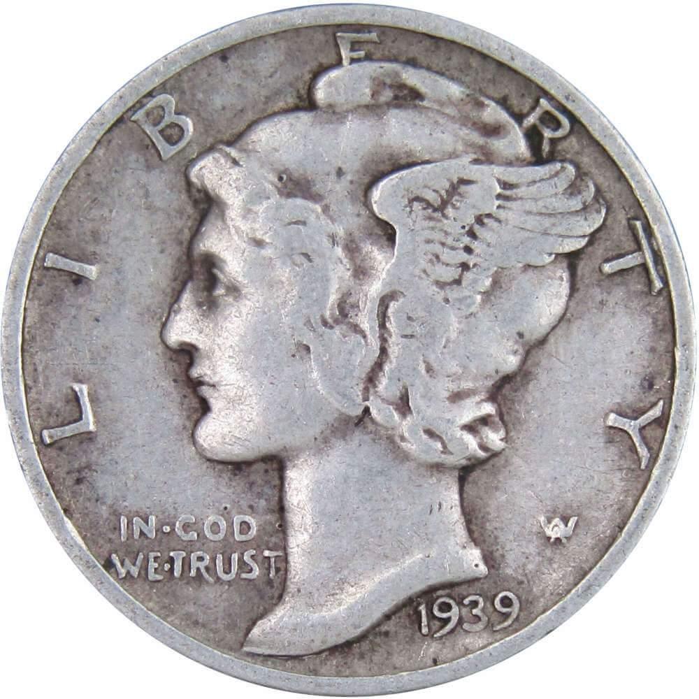1939 D Mercury Dime VF Very Fine 90% Silver 10c US Coin Collectible
