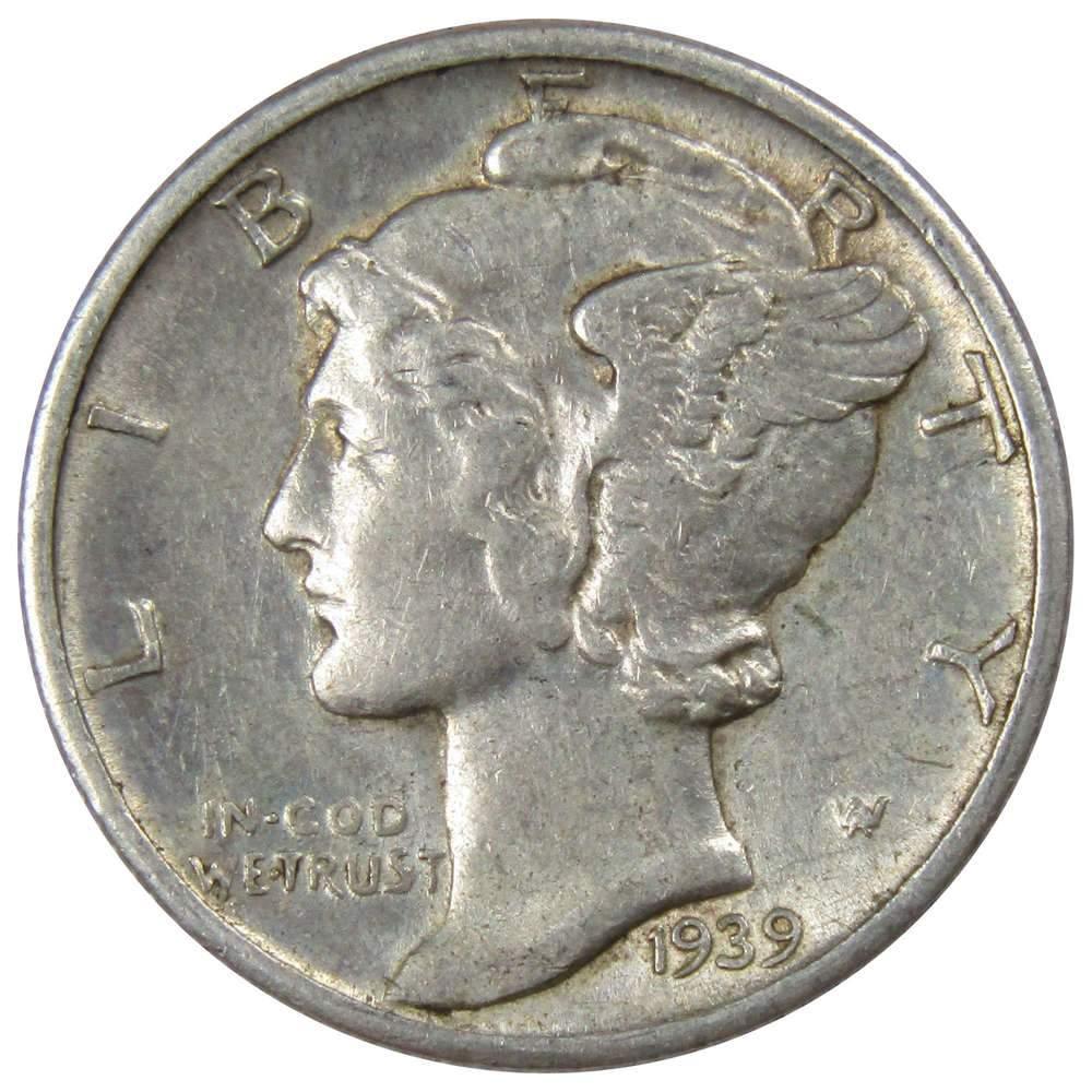 1939 D Mercury Dime XF EF Extremely Fine 90% Silver 10c US Coin Collectible