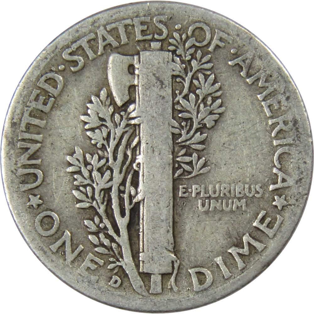 1939 D Mercury Dime AG About Good 90% Silver 10c US Coin Collectible