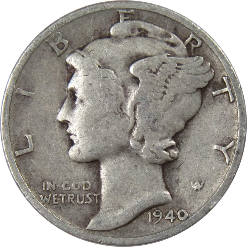 1940 D Mercury Dime VG Very Good 90% Silver 10c US Coin Collectible