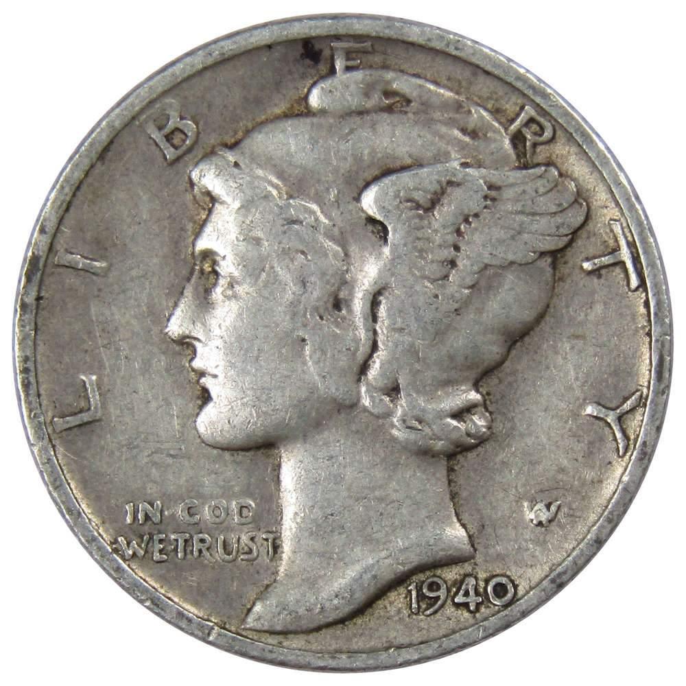 1940 D Mercury Dime VF Very Fine 90% Silver 10c US Coin Collectible