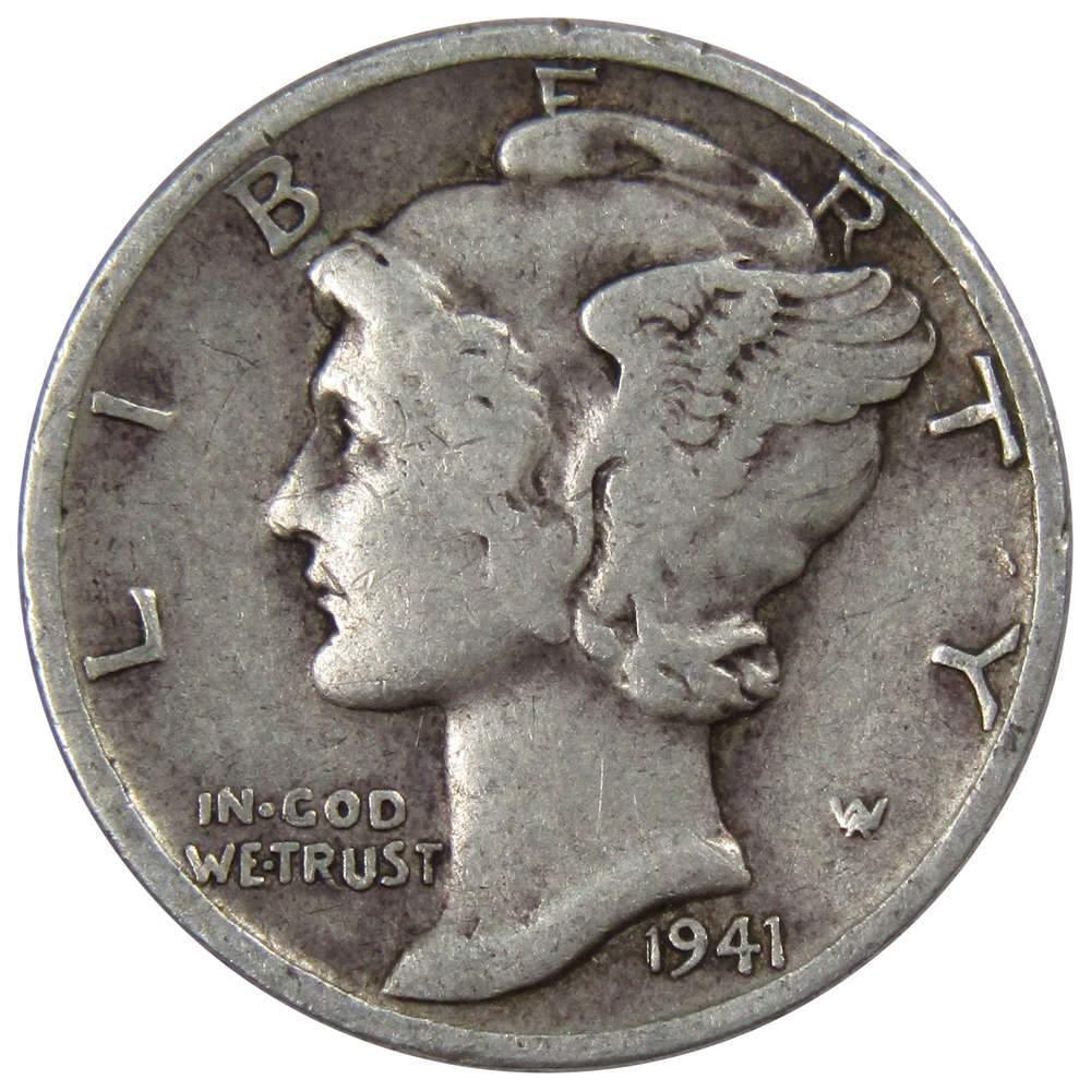 1941 D Mercury Dime VG Very Good 90% Silver 10c US Coin Collectible