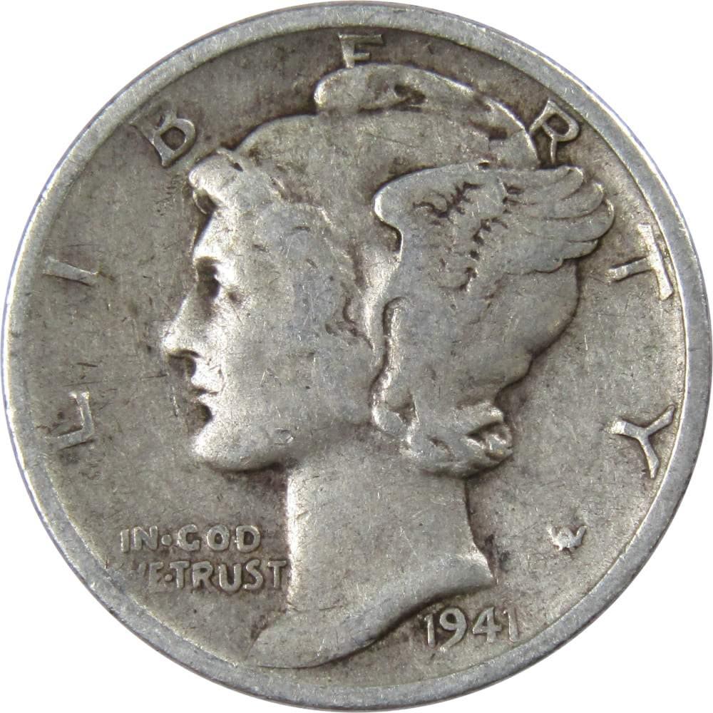 1941 S Mercury Dime F Fine 90% Silver 10c US Coin Collectible