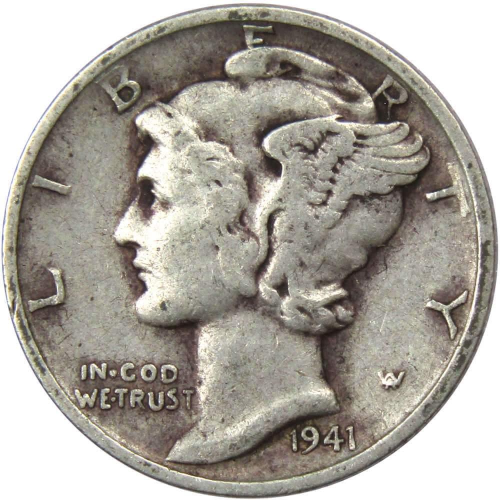 1941 S Mercury Dime VF Very Fine 90% Silver 10c US Coin Collectible
