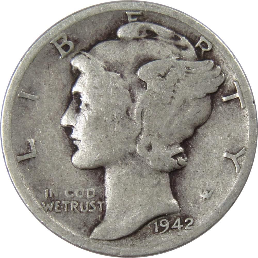 1942 Mercury Dime G Good 90% Silver 10c US Coin Collectible
