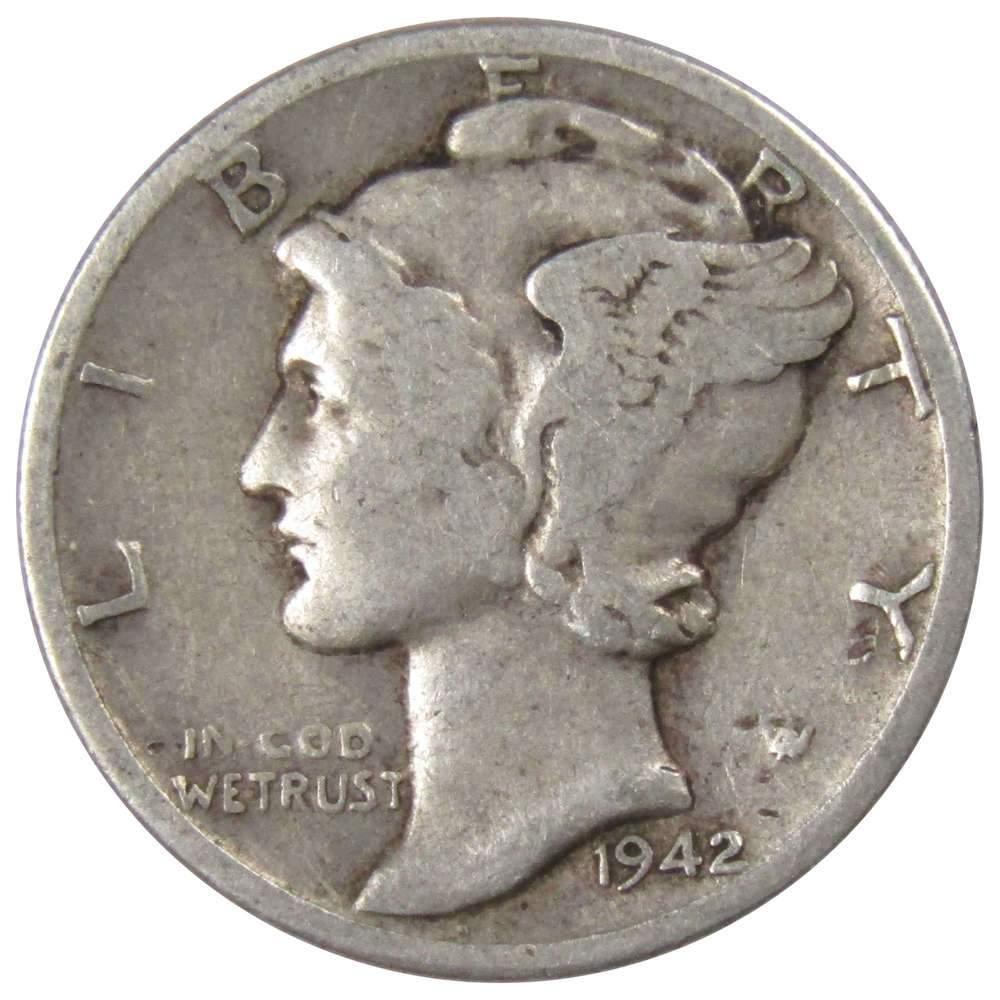 1942 D Mercury Dime VG Very Good 90% Silver 10c US Coin Collectible