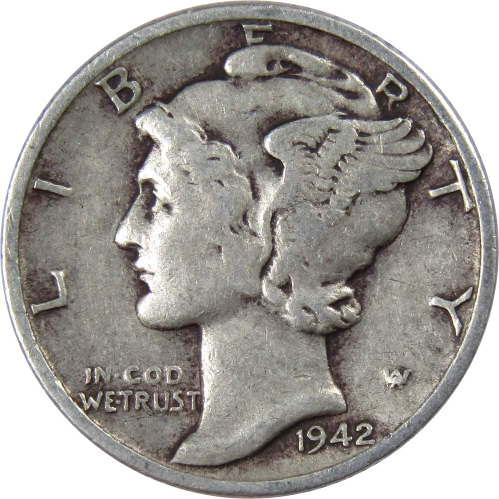 1942 D Mercury Dime VF Very Fine 90% Silver 10c US Coin Collectible