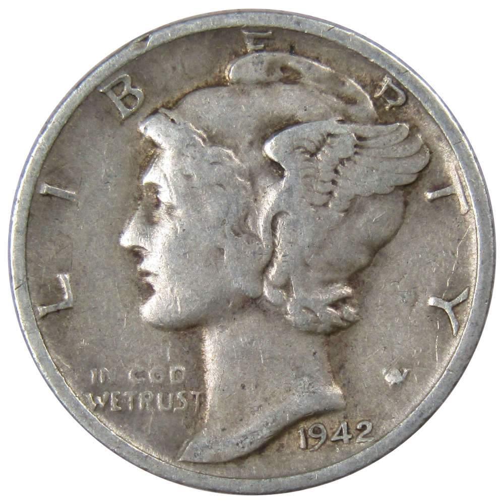 1942 S Mercury Dime F Fine 90% Silver 10c US Coin Collectible