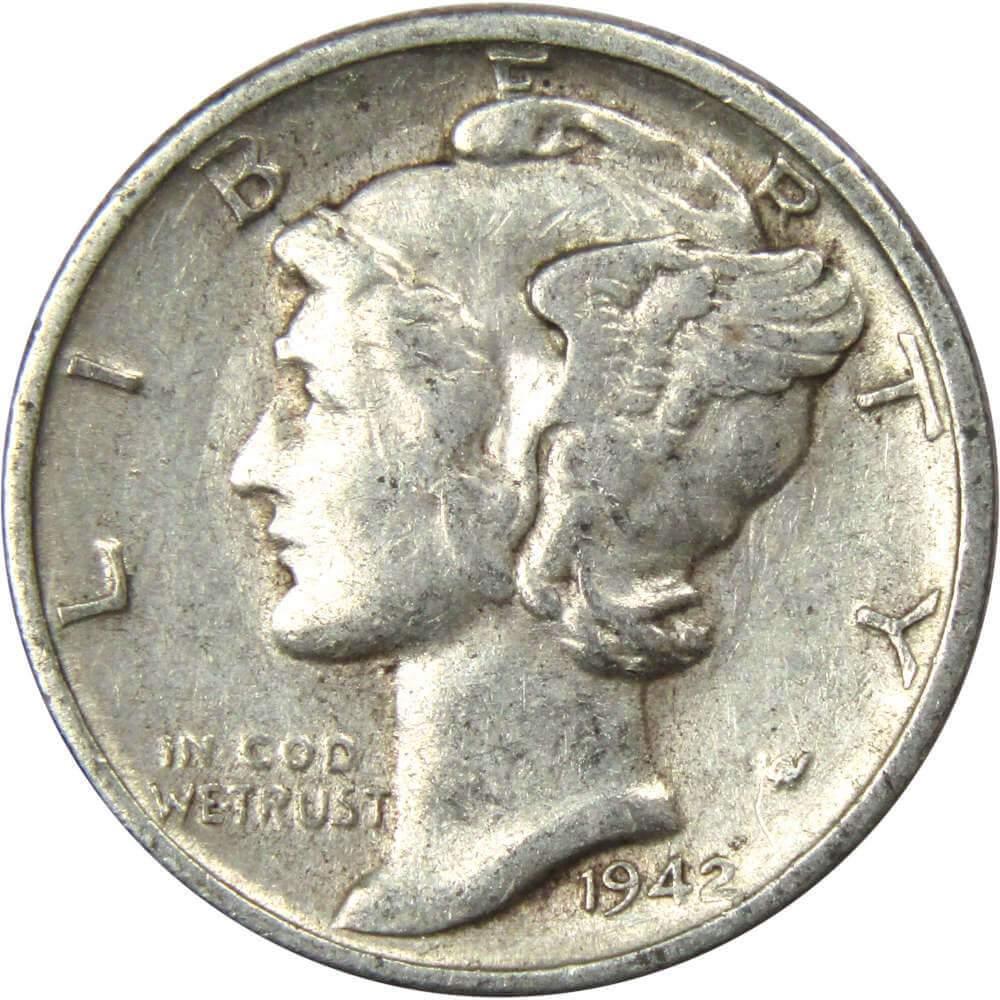 1942 S Mercury Dime XF EF Extremely Fine 90% Silver 10c US Coin Collectible