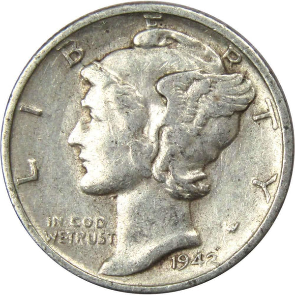 1942 S Mercury Dime XF EF Extremely Fine 90% Silver 10c US Coin Collectible - Mercury Dimes - Winged Liberty Dime - Profile Coins &amp; Collectibles