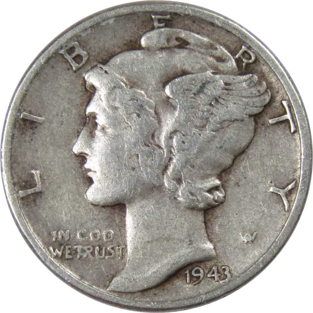 1943 Mercury Dime G Good 90% Silver 10c US Coin Collectible