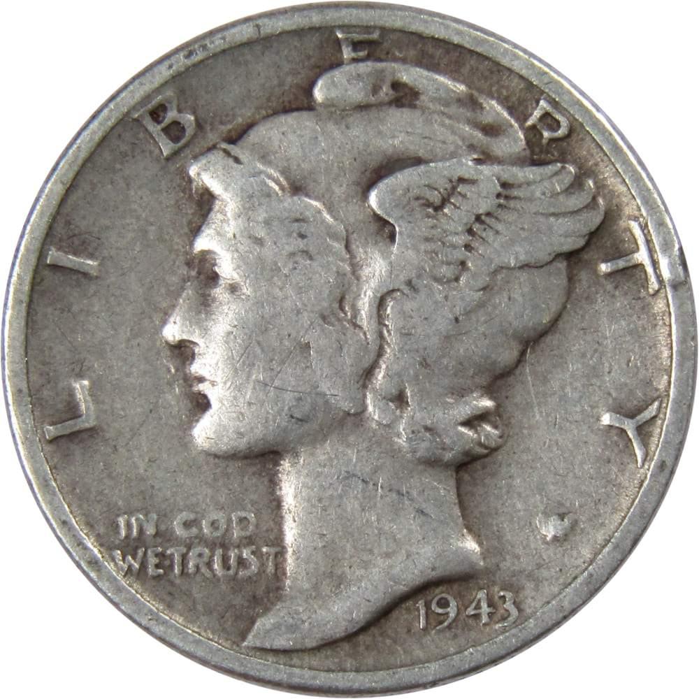 1943 Mercury Dime VF Very Fine 90% Silver 10c US Coin Collectible