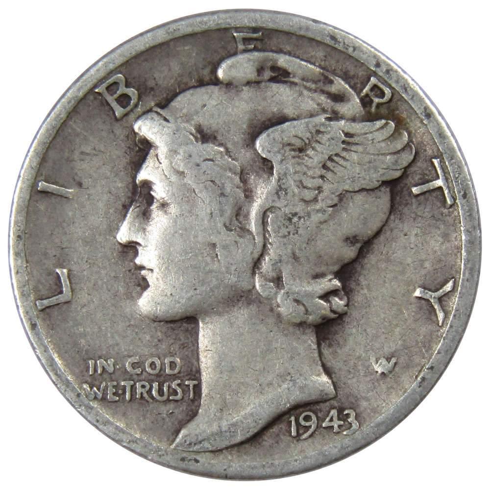 1943 D Mercury Dime VG Very Good 90% Silver 10c US Coin Collectible