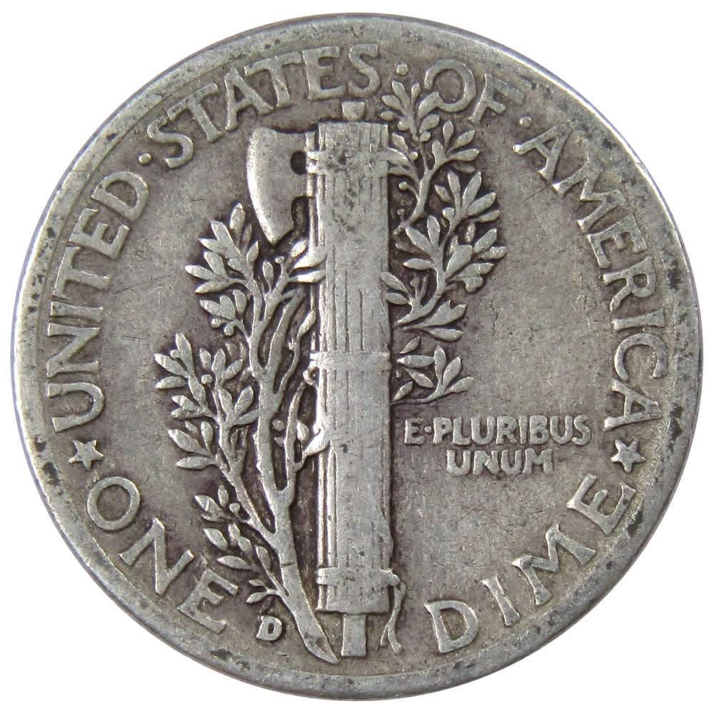 1943 D Mercury Dime VG Very Good 90% Silver 10c US Coin Collectible